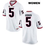 Women's Georgia Bulldogs NCAA #5 Terry Godwin Nike Stitched White Authentic College Football Jersey MCV6054JS